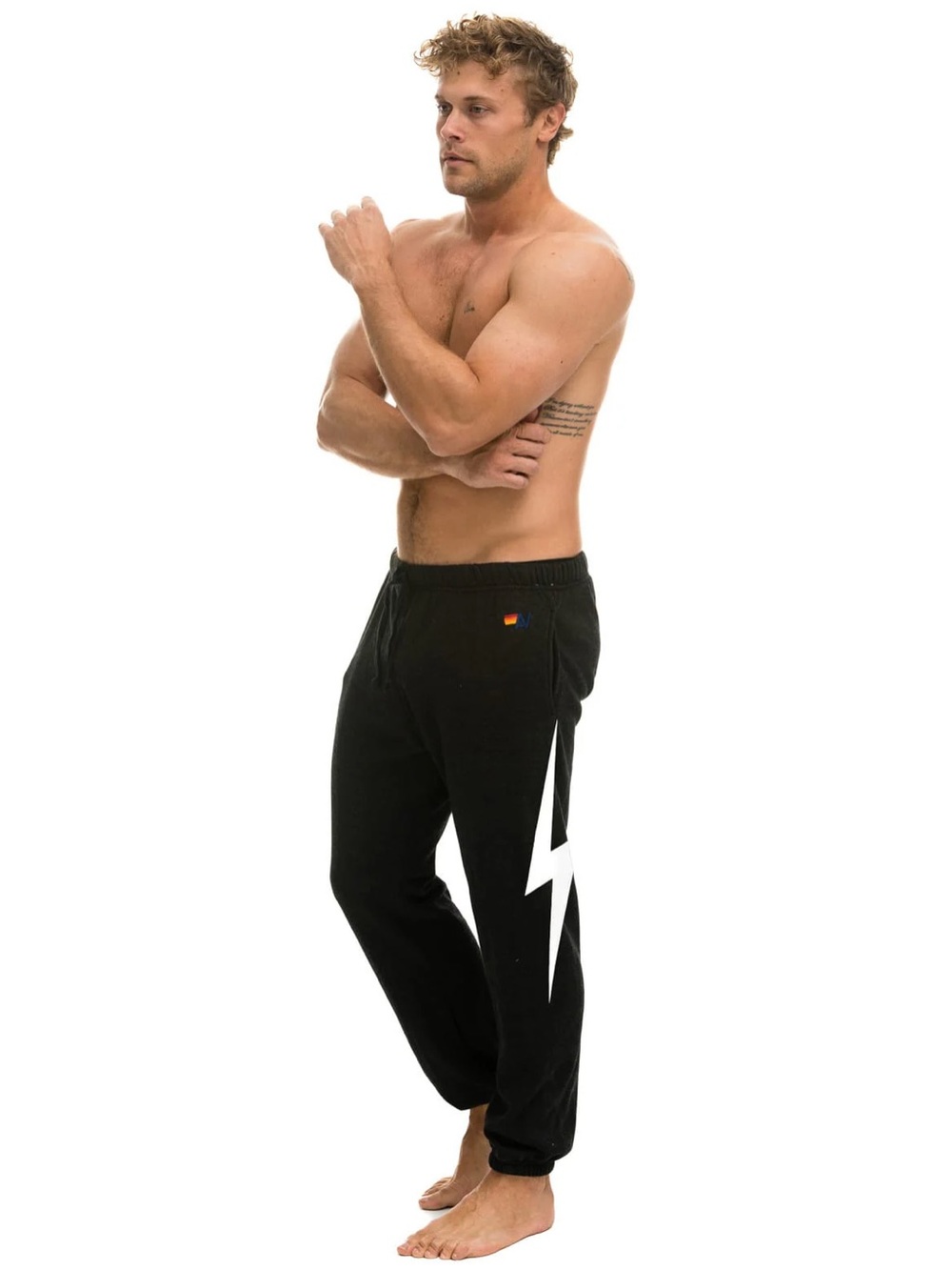 Aviator Nation Unisex Black unisex Lightning Bolt Sweatpants NWOT- S - Picture 5 of 14